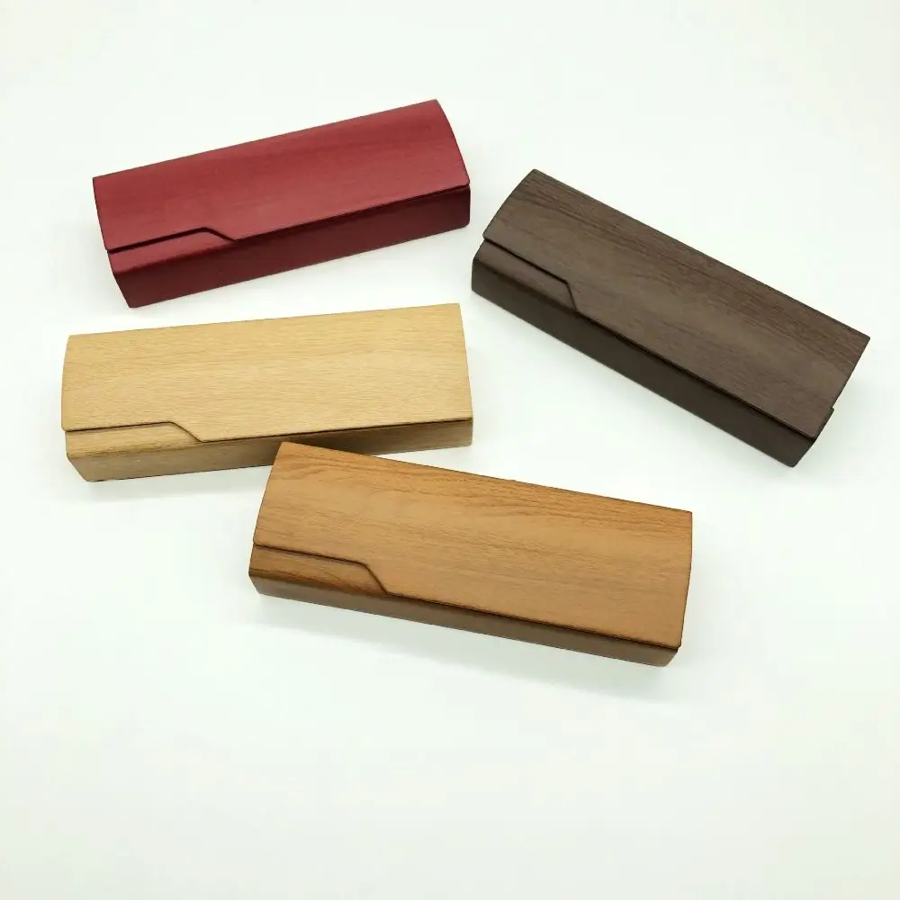 عالية الجودة المحمولة نظارات القراءة حالة بو الجلود تقليد الخشب الحبوب قصر النظر نظارات حالة بلون النظارات الشمسية الحاويات