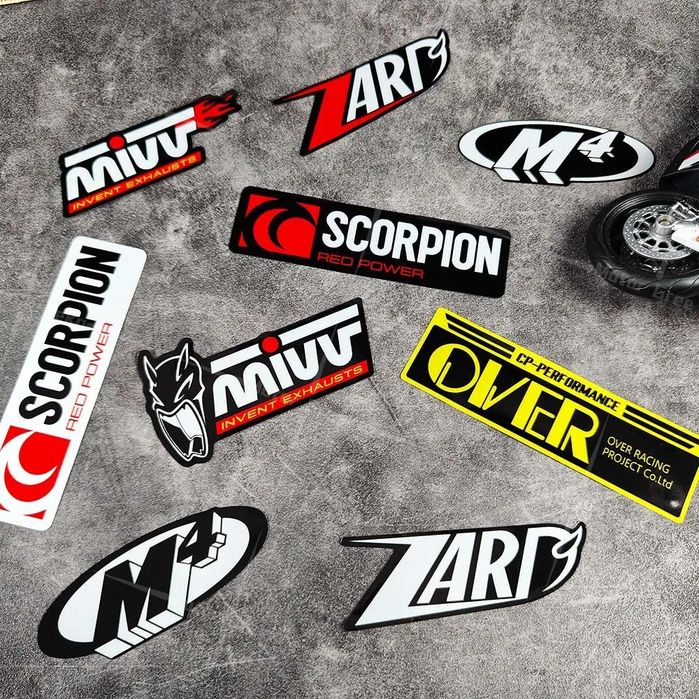 Motorcycle Decorative Decal SCORPION MIVV M4 OVER ZARD Fairing Body Helmet Fuel Tank Exhaust Pipe Reflective Sticker Waterproof