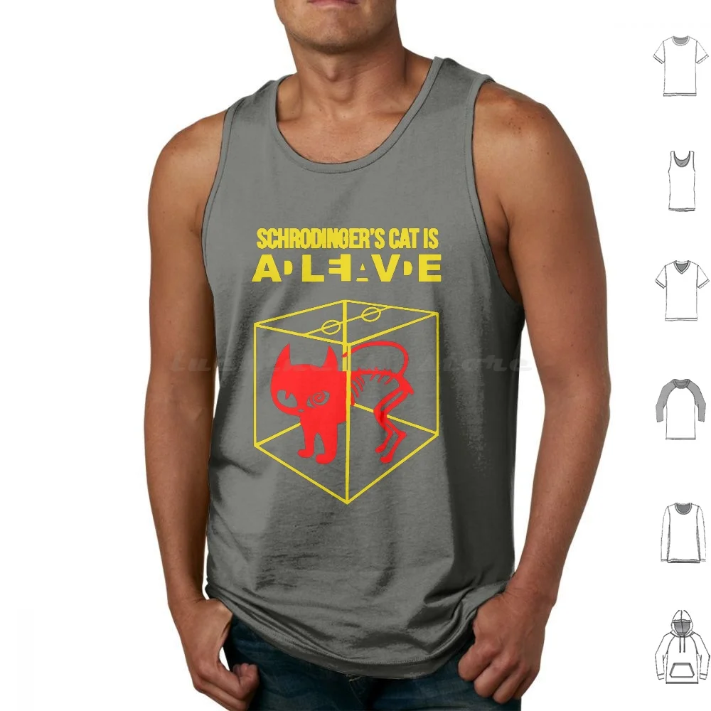 Shrodinger'cat camisetas sin mangas chaleco sin mangas Logo Quantic Miaou Shr Dinger Shrodinger Cat Dead Alive química ciencia divertida