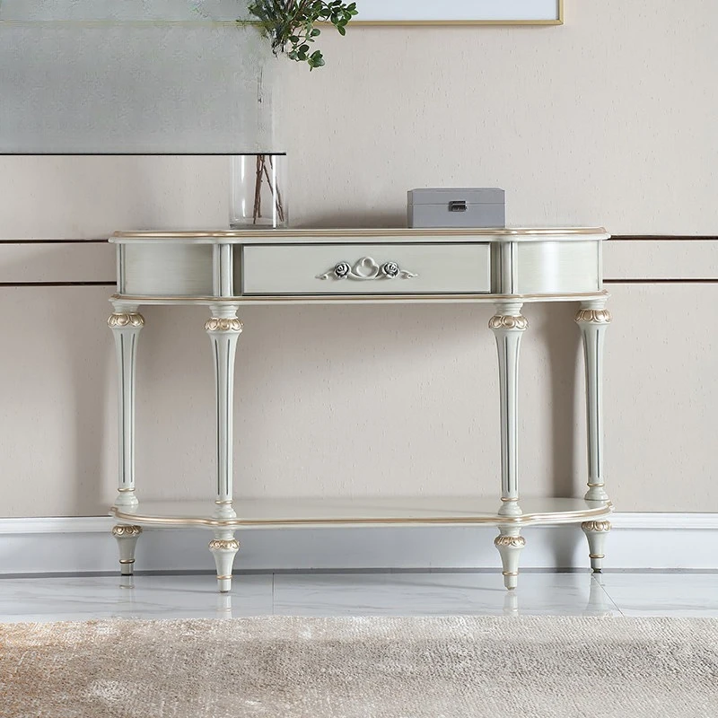

French light luxury entrance entrance European simple carved foyer cabinet entrance table household new furniture