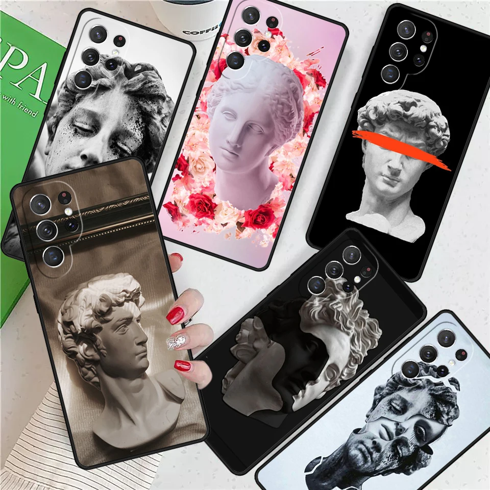 Greek Aesthetics Plaster statue art For Samsung Galaxy S24 Ultra S21 S22 S8 S9 S10E Note 10 20 Plus FE S23 Phone case Cover