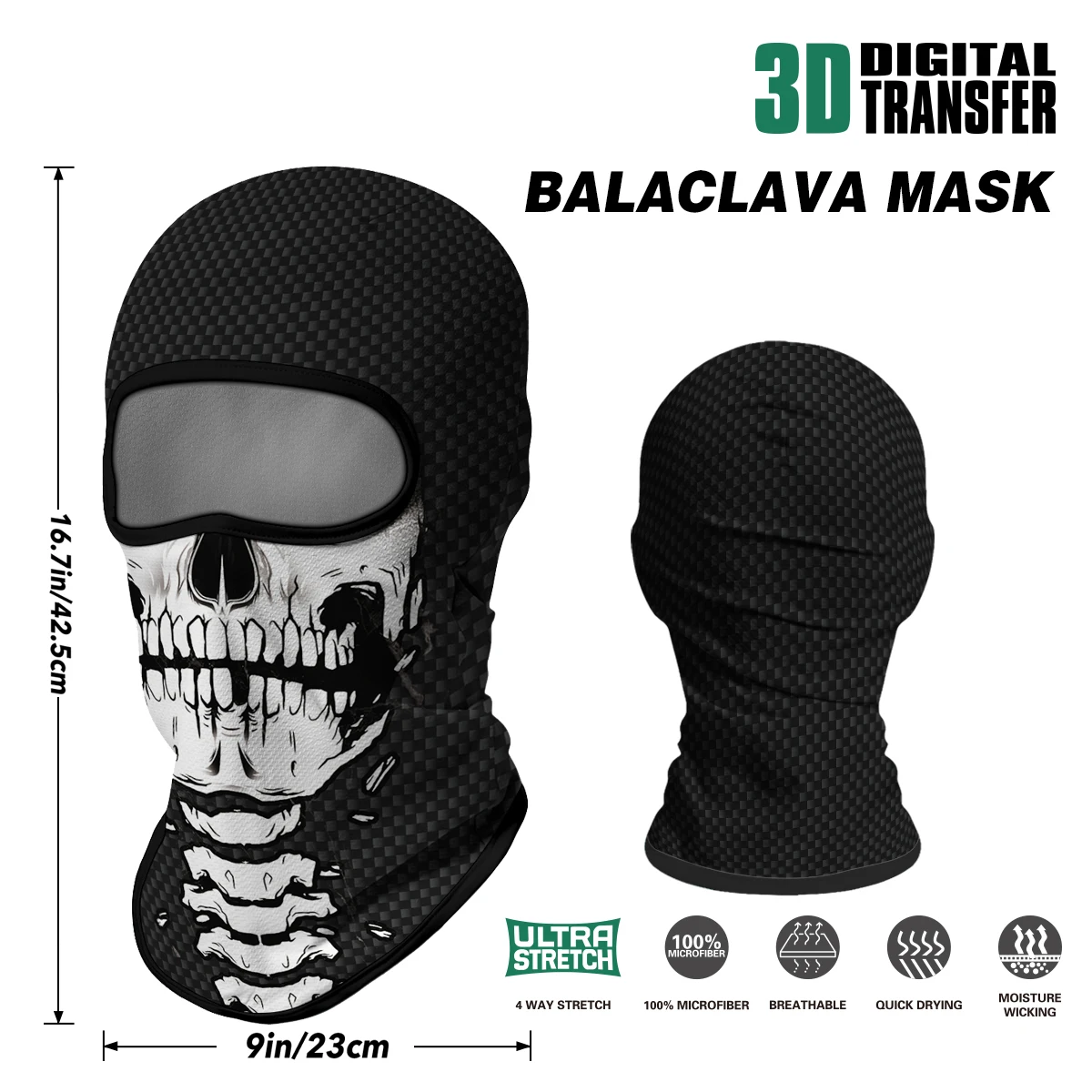 Fahrradmaske Vollgesichts-Motorradhelm Sonnenschutz-Innenfutter Sommer Atmungsaktiv, Totenkopf Halloween Herren Kopfbedeckung Sturmhaube – Detail 7