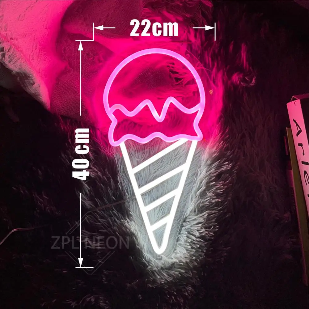 Ice Cream Shop Neon Light LED Sign Room Decor Wall Hanging Welcome Open Neon Sign Led Light For Cafe Bar Restaurant Shop Window