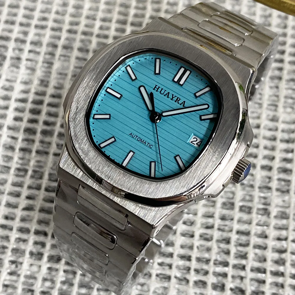 2024 Luxury 42MM Men\'s Watch Mechanical Watch Japan NH35 Silver Case Stainless Steel Classic Sky Blue dial Waterproof Watch