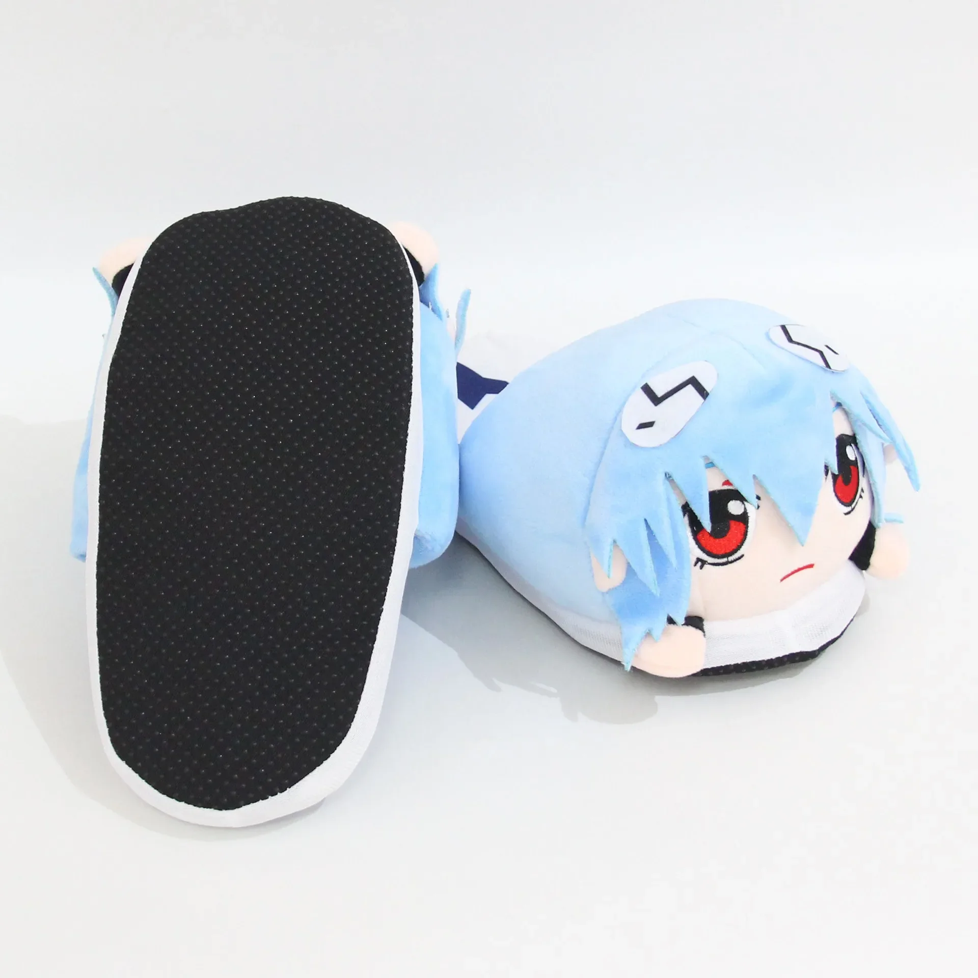 Cartoon EVANGELION Rei Cotton Slippers Plush Slippers for Men Women Cartoon Fluffy Shoes Home Indoor Slippers Winter Warm Shoes