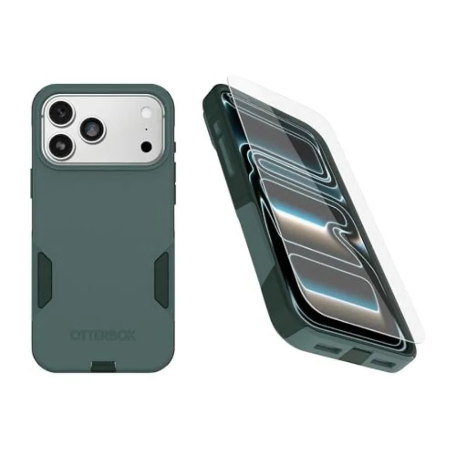 

Комплект для iPhone 17 Pro Max: Чехол MagSafe серии Commuter и защитная пленка для экрана - Черный - Со встроенными магнитами - Тонкая защита - wit
