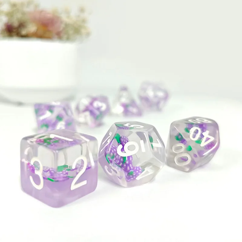 7Pcs/Set Transparent DND Dice D4 D6 D8 D10 D12 D20 Game Dice Polyhedral Mold Playing Game Toys for Home Decor Digital Accessorie