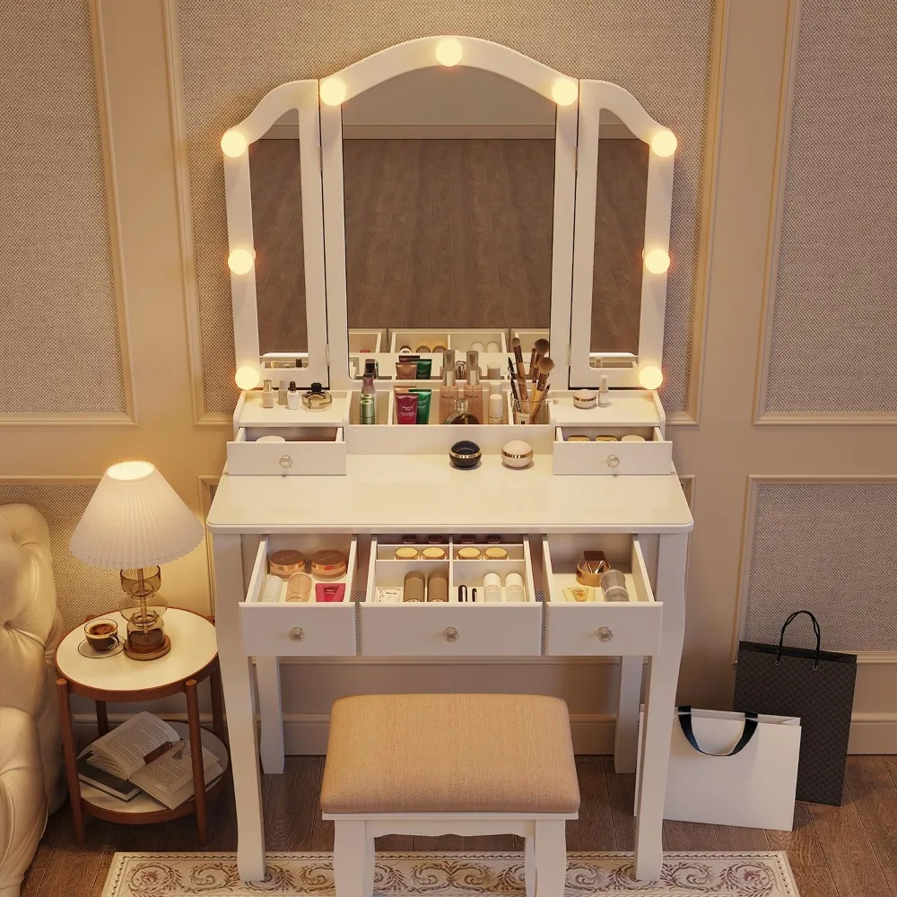 

Makeup Vanitys with Lights Vanity Desk with Mirror and Lights Makeup Vanitys with Drawers Vanity Table with Lights Vanity with