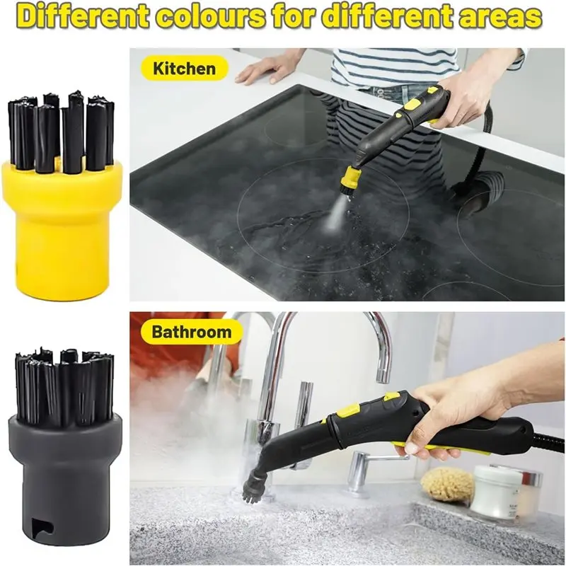 ABBZ-Mop Cloth Cover Steam Power Nozzle Set For Karcher SC1 SC2 SC3 SC4 SC5 Steam Cleaner Replacement Joint Brushes Round Brush