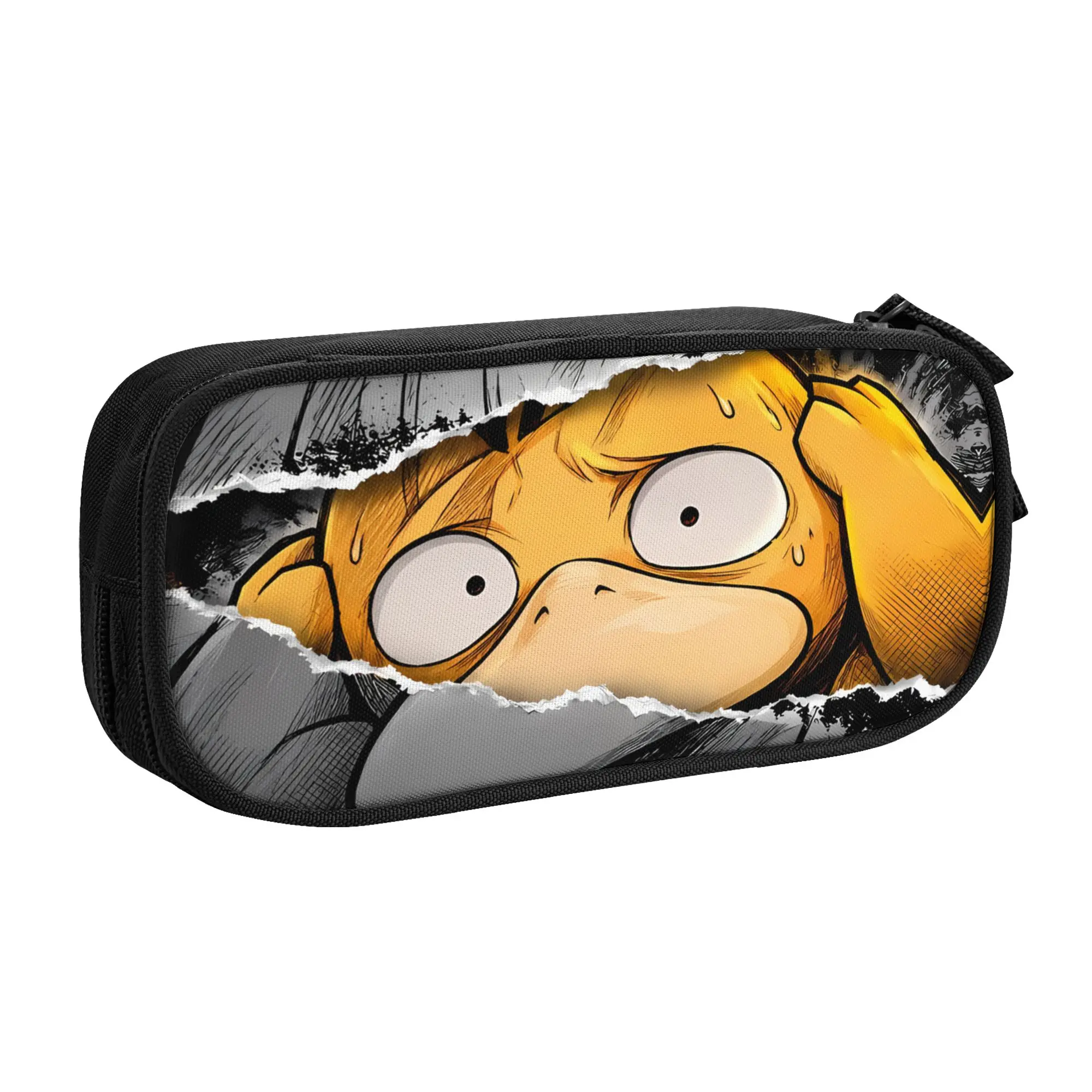 Large Capacity Bags For Child Cartoon Pokemons Psyduck Torn Comic Confused Face Print  Handheld Study Bag For Boys Gilrs Kids