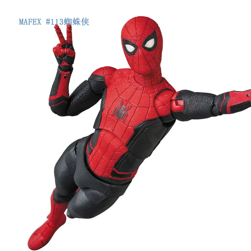 Marvel Legend Action Figure MAFEX 113 Spider-Man Far From Home Far From Home Peter Parker Model Collection Figurines Gift