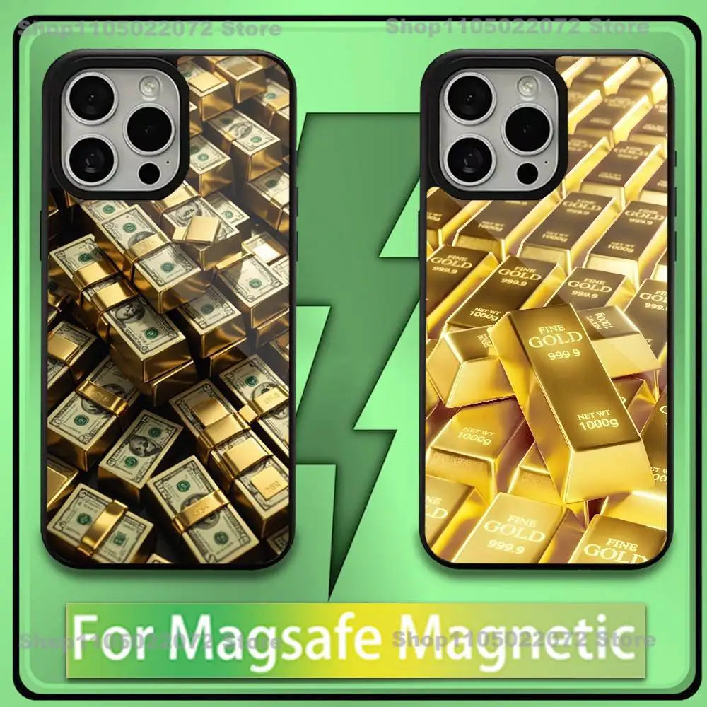 

Money Gold Art Phone Case For iPhone 16,15,14,13,12,11,Plus,Pro,Max,Mini Soft Magesafe Magnetic Wireless Charge