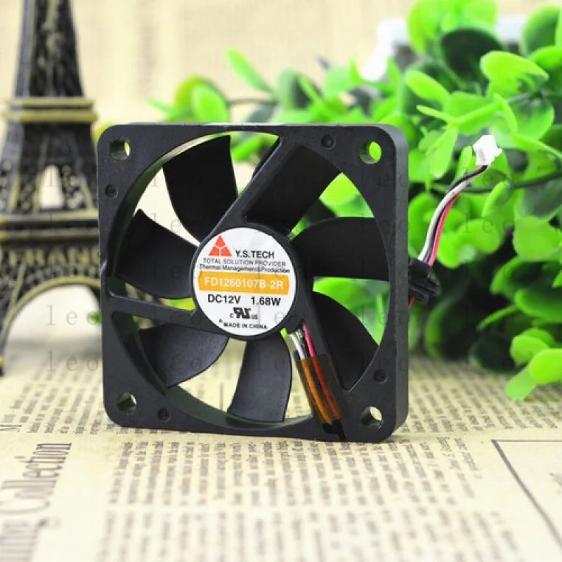 

FF 1PC for Y.S.TECH FD1260107B-2R DC12V 1.68W 6010 6CM 3-wire slim cooling fan #WD10