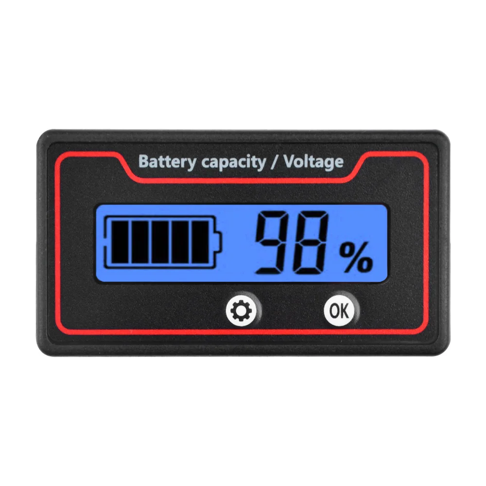 Car Battery Charge Level Indicator 12V 24V 36V 48V 60V 72V Lithium Battery Capacity Meter Tester Display LED Tester Voltmeter