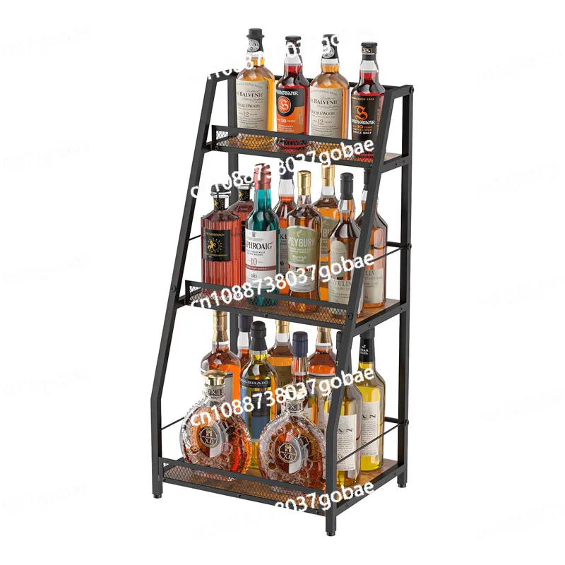

Rural wooden wine rack multi-purpose multi-layer storage rack