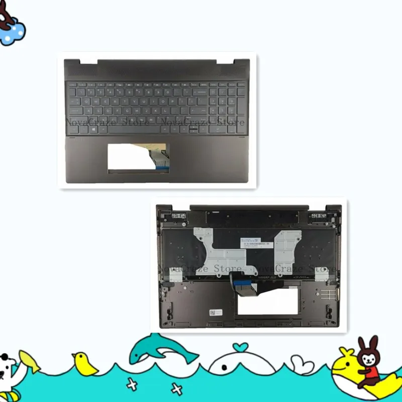 

Used FOR Spectre X360 15-CH Palmrest Upper Case with Backlit Keyboard L15588-001