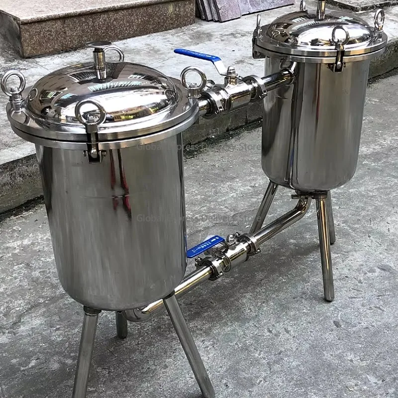 Sanitary Bag Duplex Filter for Food Grade Syrup Solid Liquid Separation Water Treatment Stainless Steel 304