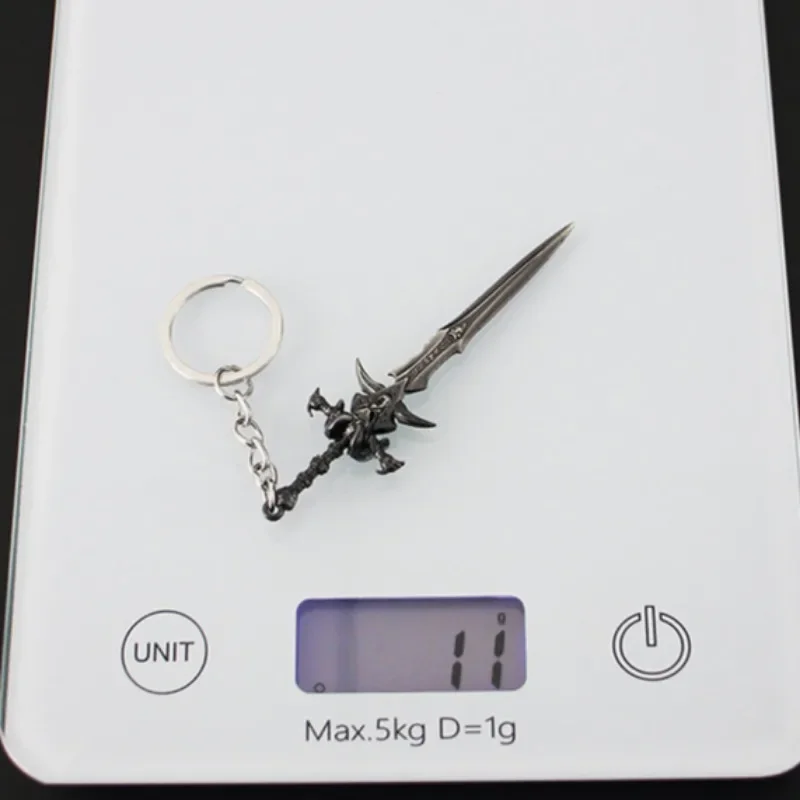 Espadas de armas World of Warcraft de 9cm, Mini llaveros Frostmourne, juego de armas de Metal periféricas, modelo Katana colecciones, regalos, Juguetes