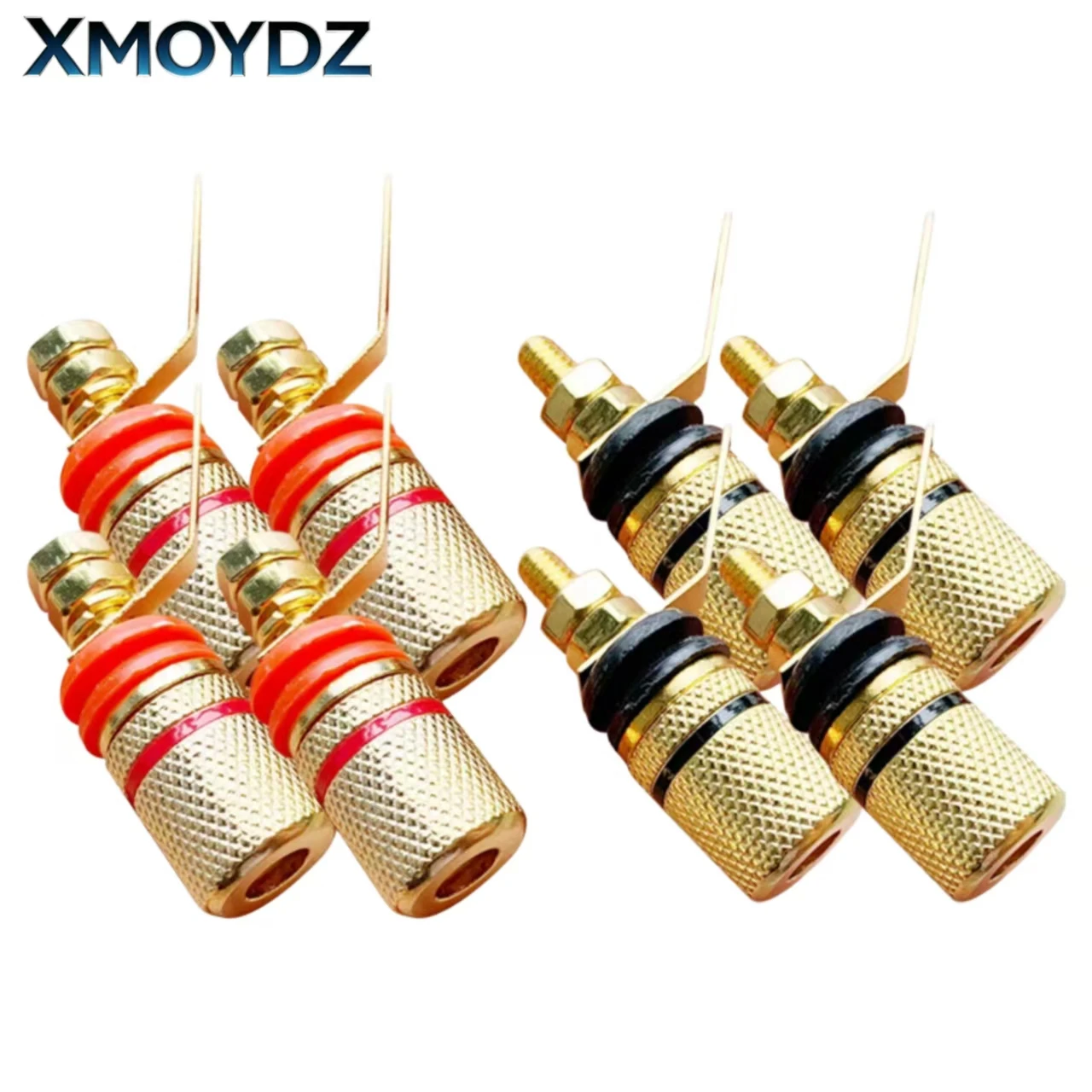4Pcs 4mm Gold Plated Binding Post Zinc Alloy Banana Plug Socket Speaker Amplifier Terminal Red Black Washer HIFI Audio Jack DIY