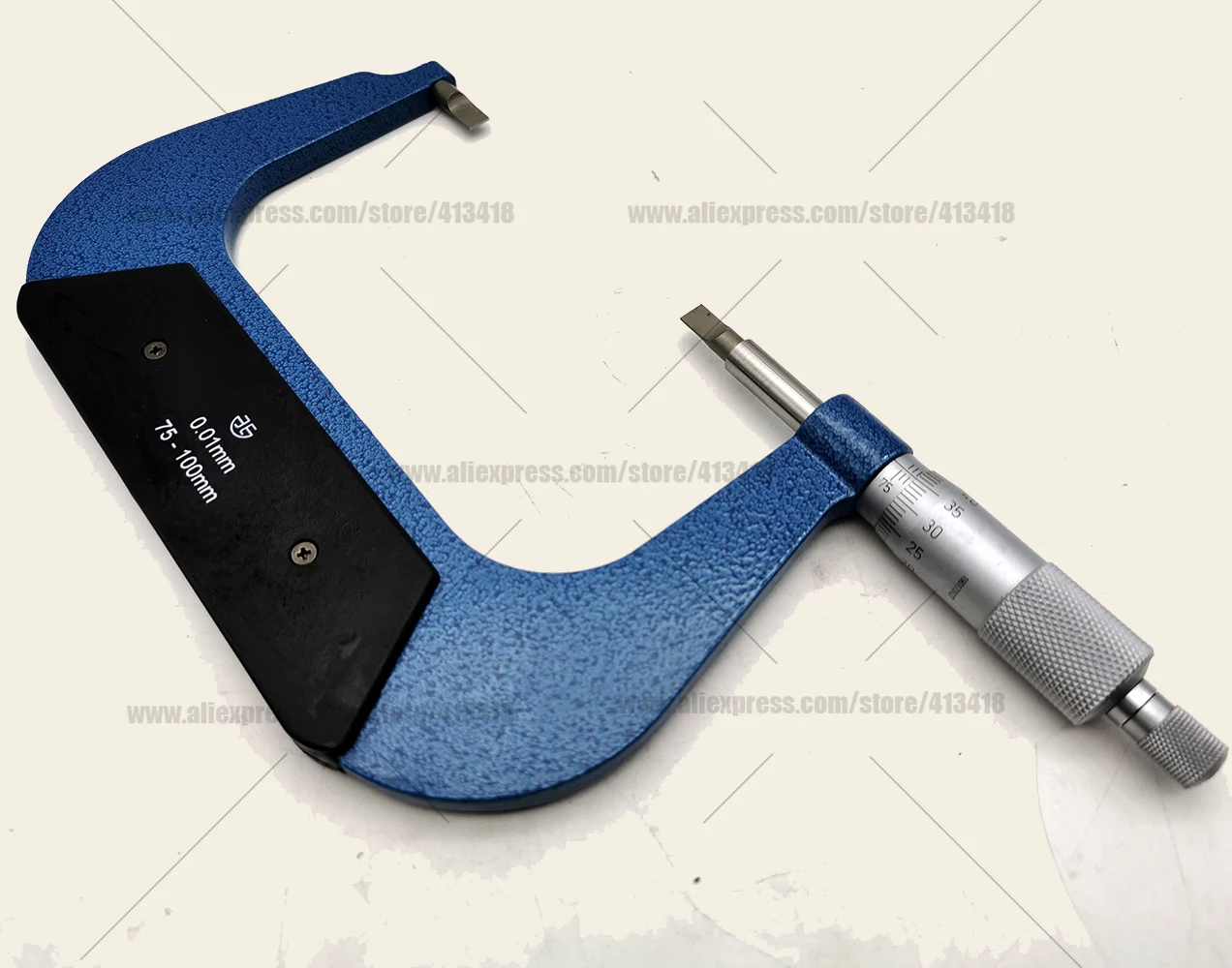 Xibei lâmina externa micrômetros lâmina 0.75mm 0-25 25-50 50-75 75-100mm 0.01mmfacas de medição de lâmina e eixo não rotativo