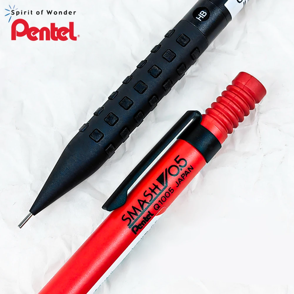 

Japan Pentel Mechanical Pencil Q1005 Metal SMASH 0.5mm Design Drawing Non Breakable Core Low Center of Gravity Office Supplies