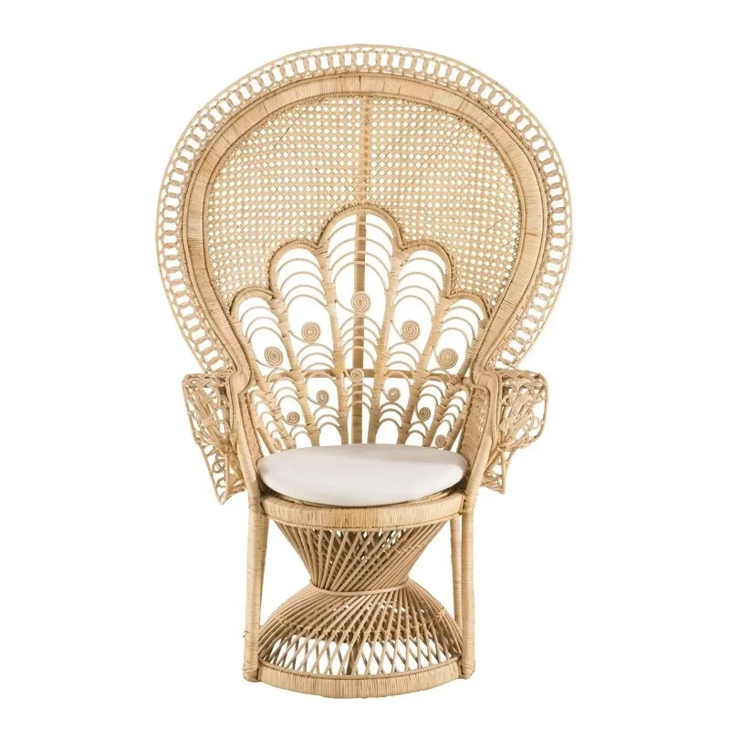 Outdoor rattan woven furniture, bedroom living room backrest chair, wedding photography props, homestay peacock chair,