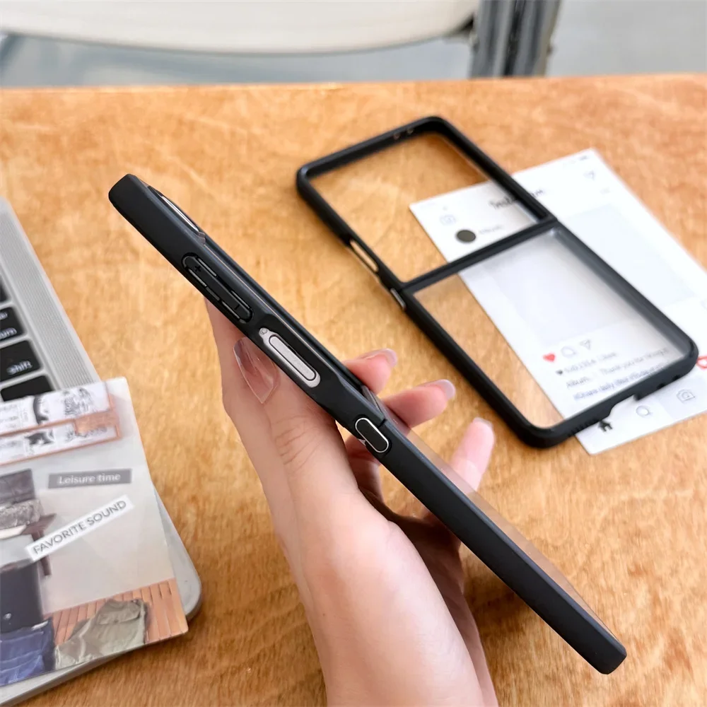 Etui na telefon Samsung Galaxy Z Flip 7 6 5 ZFlip7 FE, matowe, przezroczyste, składane, odporne na wstrząsy, ochronne, silikonowe.