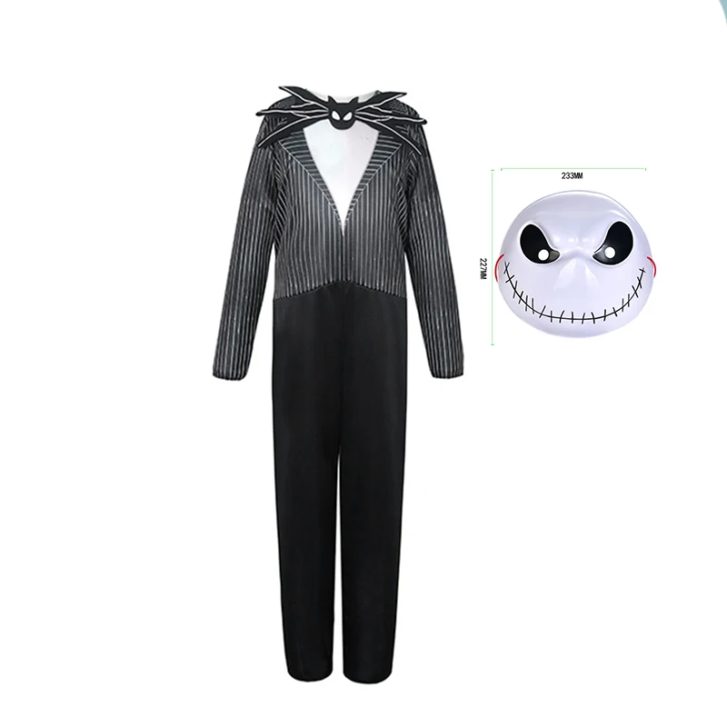 Halloween Jack Sally Costume Kids Patchwork Sally Tulle Dress Jack Skellington Jumpsuit Mask Set Nightmare Cosplay Outfit image 5