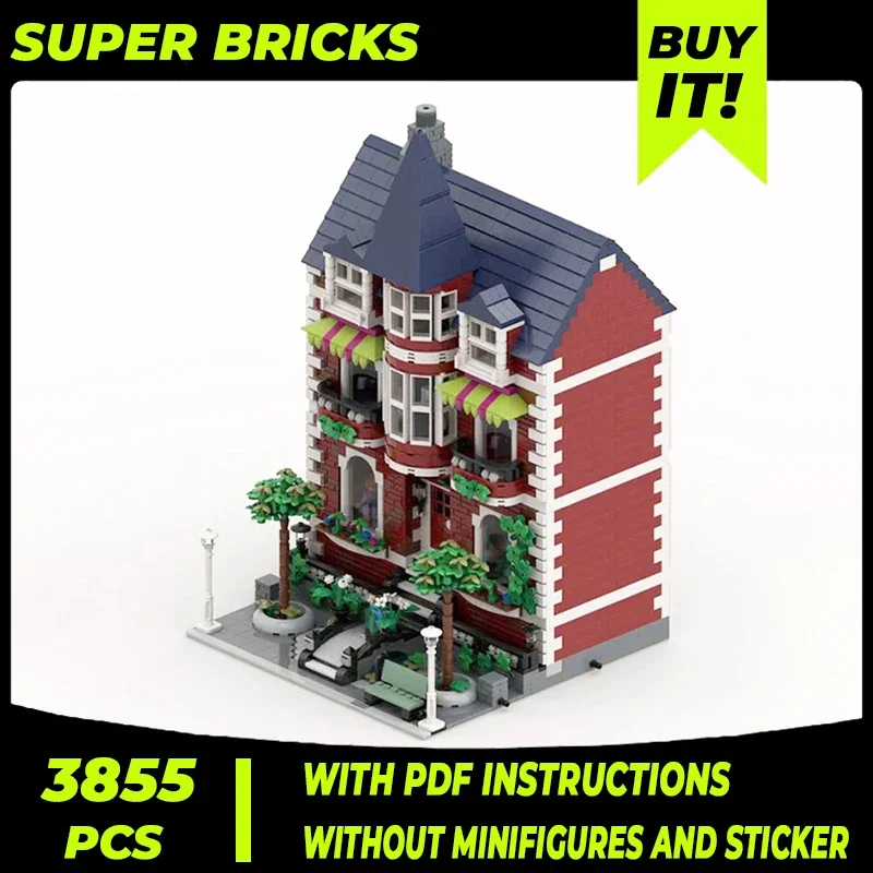 Street View Model Moc Building Bricks A Beautiful French Villa Technology Modular Blocks Gifts Christmas Toys DIY Sets Assembly