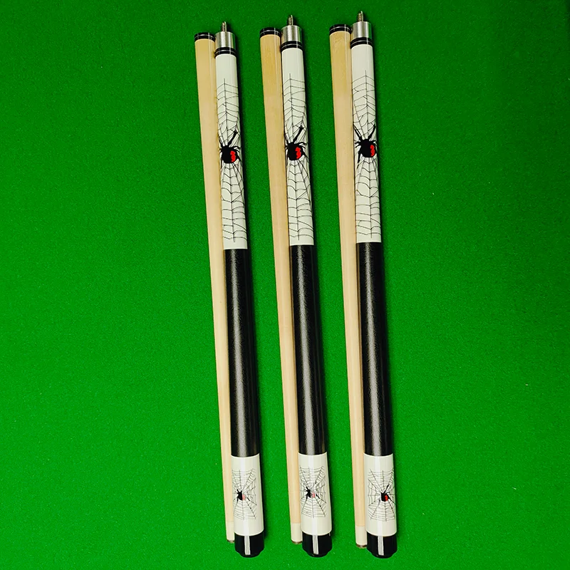 High-Quality 1/2 Structure Pool Cue with 13mm Tip, Maple Forearm, Spider Design - Precise Shots, Portable, Comfortable Grip