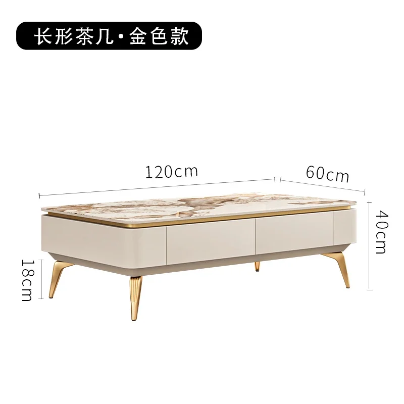 

TLL Minimalist Stone Plate Coffee Table Small Apartment Living Room Modern Model TV Stand