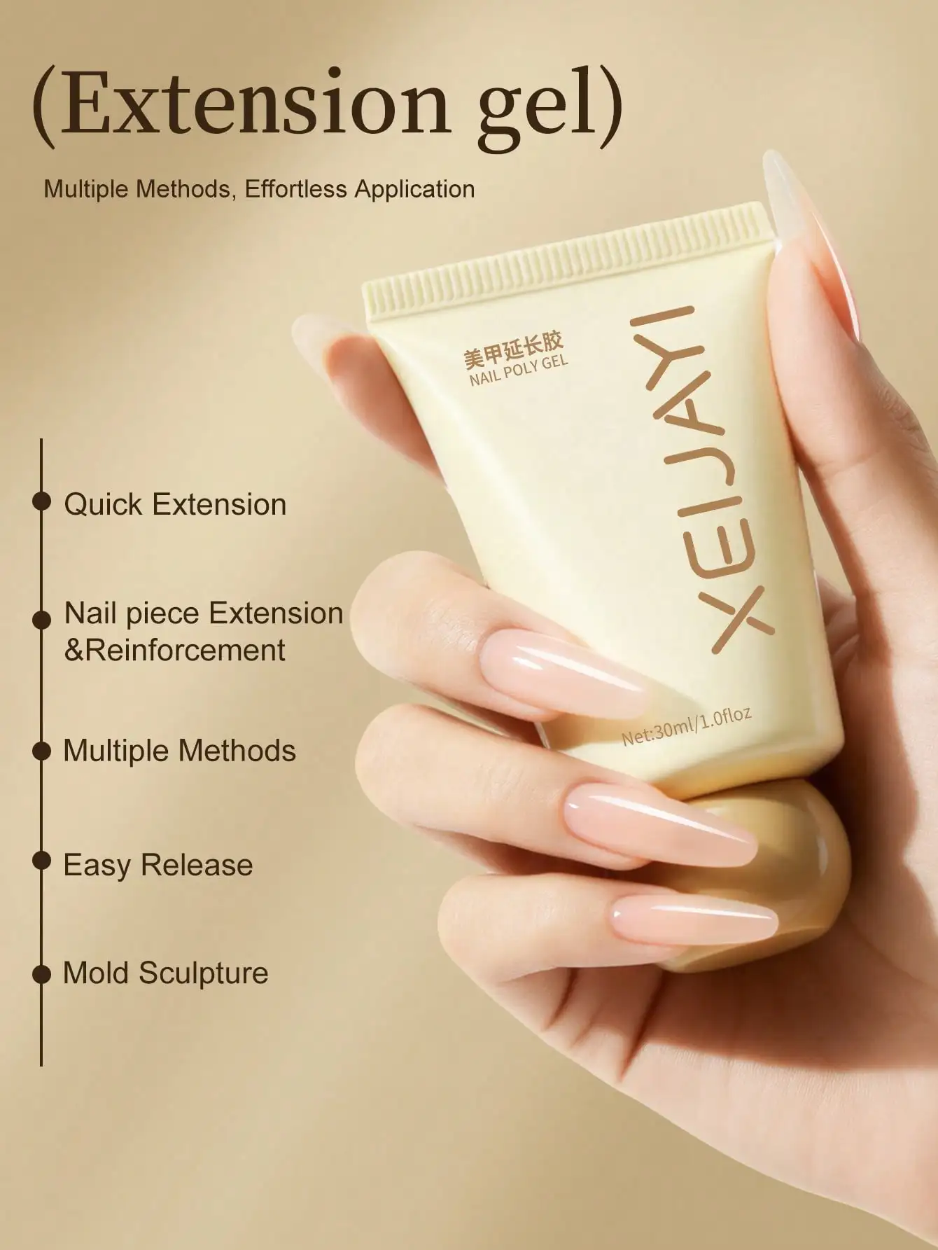 XEIJAYI 30ml 18 Farben Optional Festes Verlängerungsgel zum Stärken und Formen, Nicht Leicht Zerbrechliches Nagellack-Gel – Detail 8