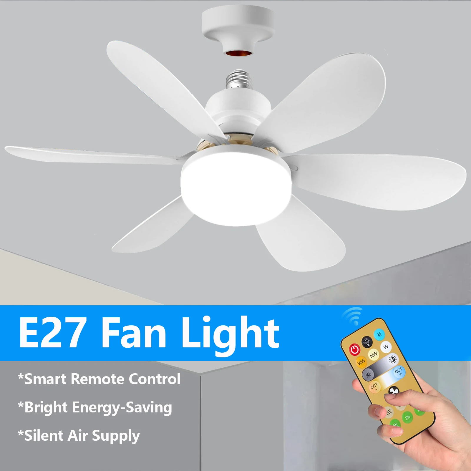 IRALAN Modern ceiling led light fan 52CM 42CM silent with remote control ceiling fan lamp for room office study kitchen