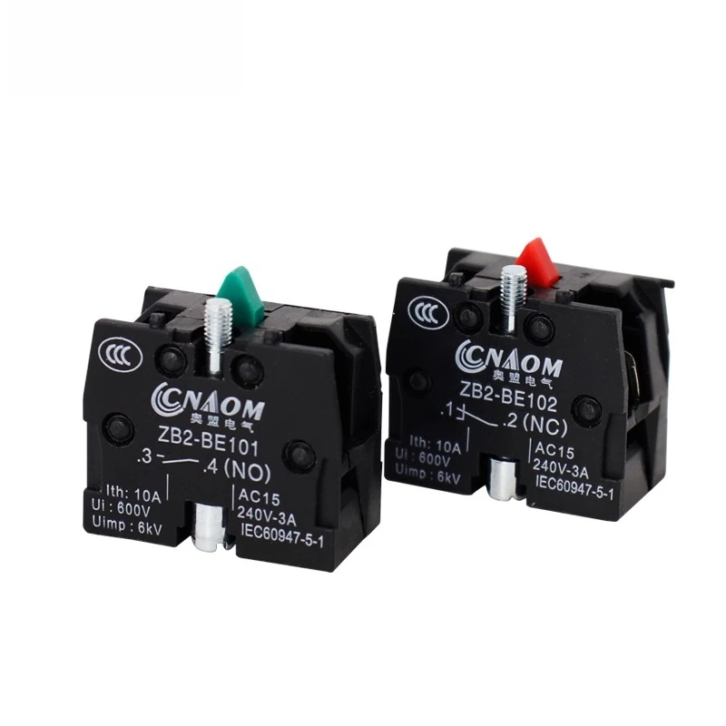 

50PCS ZB2-BE101C ZB2-BE102C ZB2-BE101 ZB2-BE102 Self Resetting Button Switch Contact 220V 10A NO NC