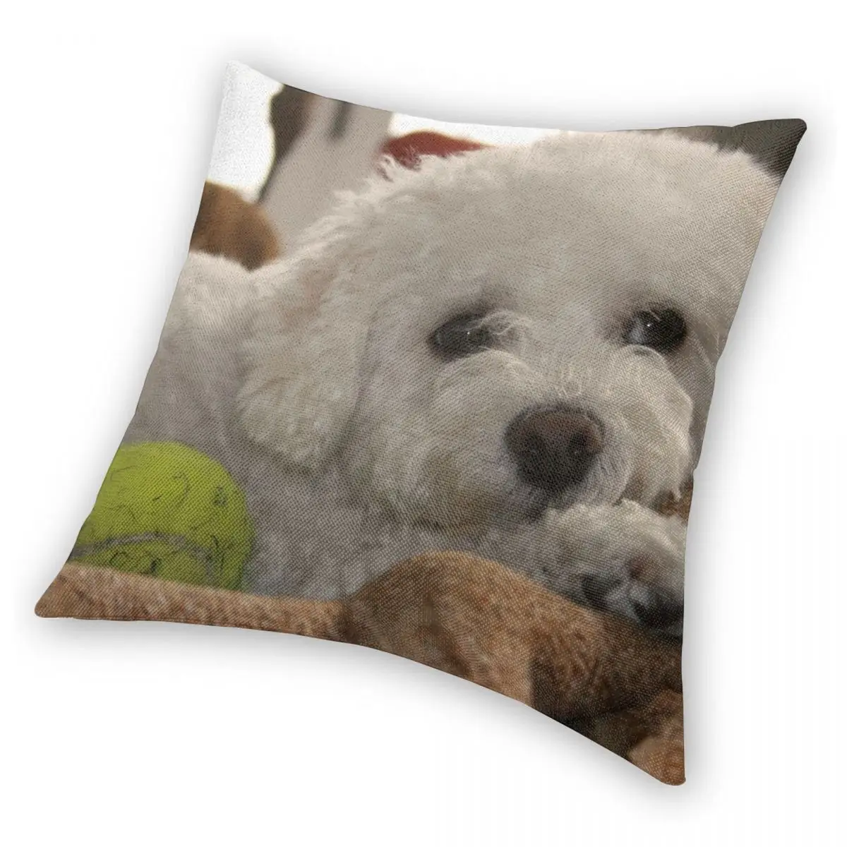 Bored Bichon Frise Dog Pillowcase Polyester Linen Velvet Pattern Zip Decor Throw Pillow Case Car Cushion Cover 45x45