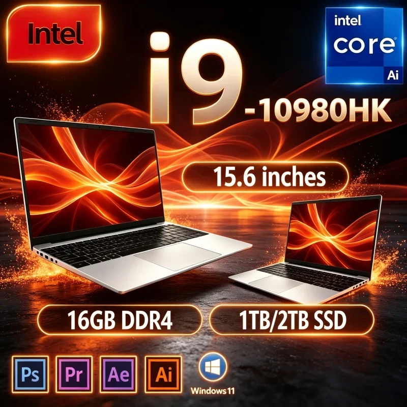 Eye‑catching 2026 New Laptop I9‑10980HK,15.6" 120Hz IPS FHD 16/32GB RAM 2TB SSD Fast Loading Win11 Work Notebook