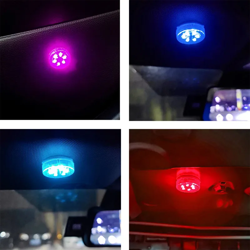 Round Touch Sensor Light 6LED Tap Lamp Portable USB Car Night Light Stick-on Magnetic Reading Lamp For Auto Interior Closet Bedr