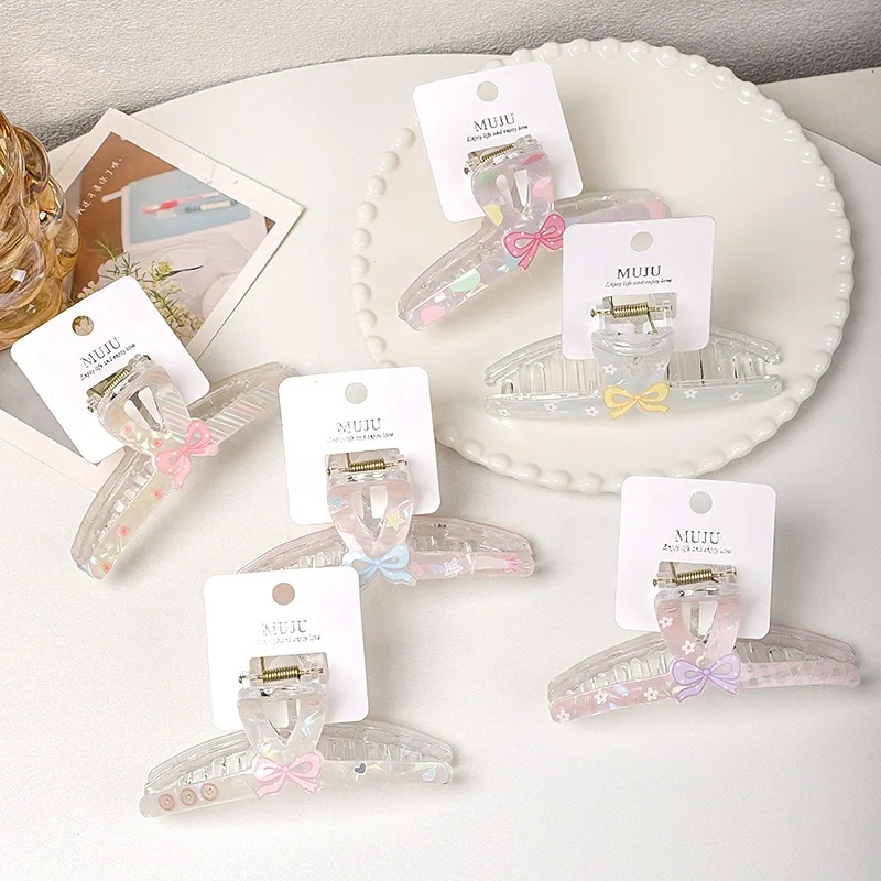 

Cardboard Bow Hair Clip, Large Sweet Girl Hair Clip, Hair Accessories for Students and Children, Acrylic Shark Clip