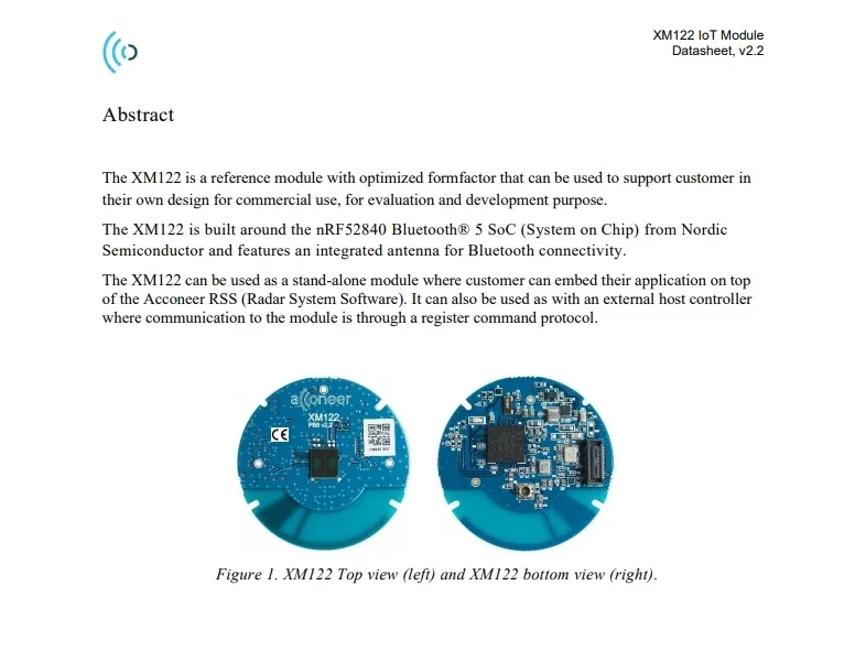 XM122 IoT Radar Module Distance Sensor Modules IoT Radar Sensor