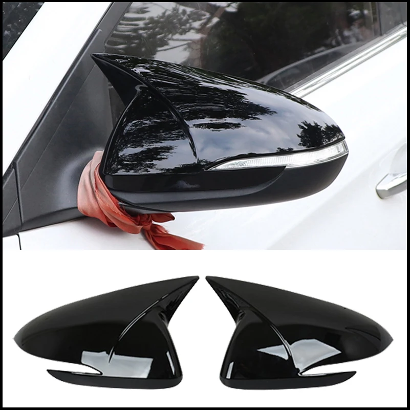 For Hyundai I30 2017 2018 2019 2020 Rearview Mirror Cover Cap Housing Sticker Trim With Horn Car Accessories Auto Parts Styling