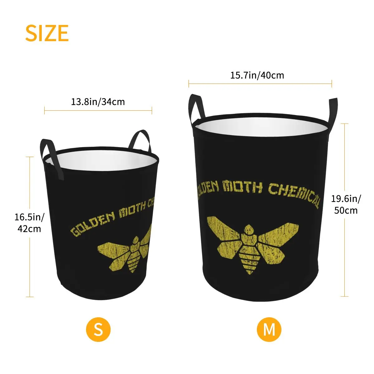 Breaking Bad Golden Moth Chemical Folding Laundry Baskets Dirty Clothes Home Organizer Large Waterproof Bag For Home Kids