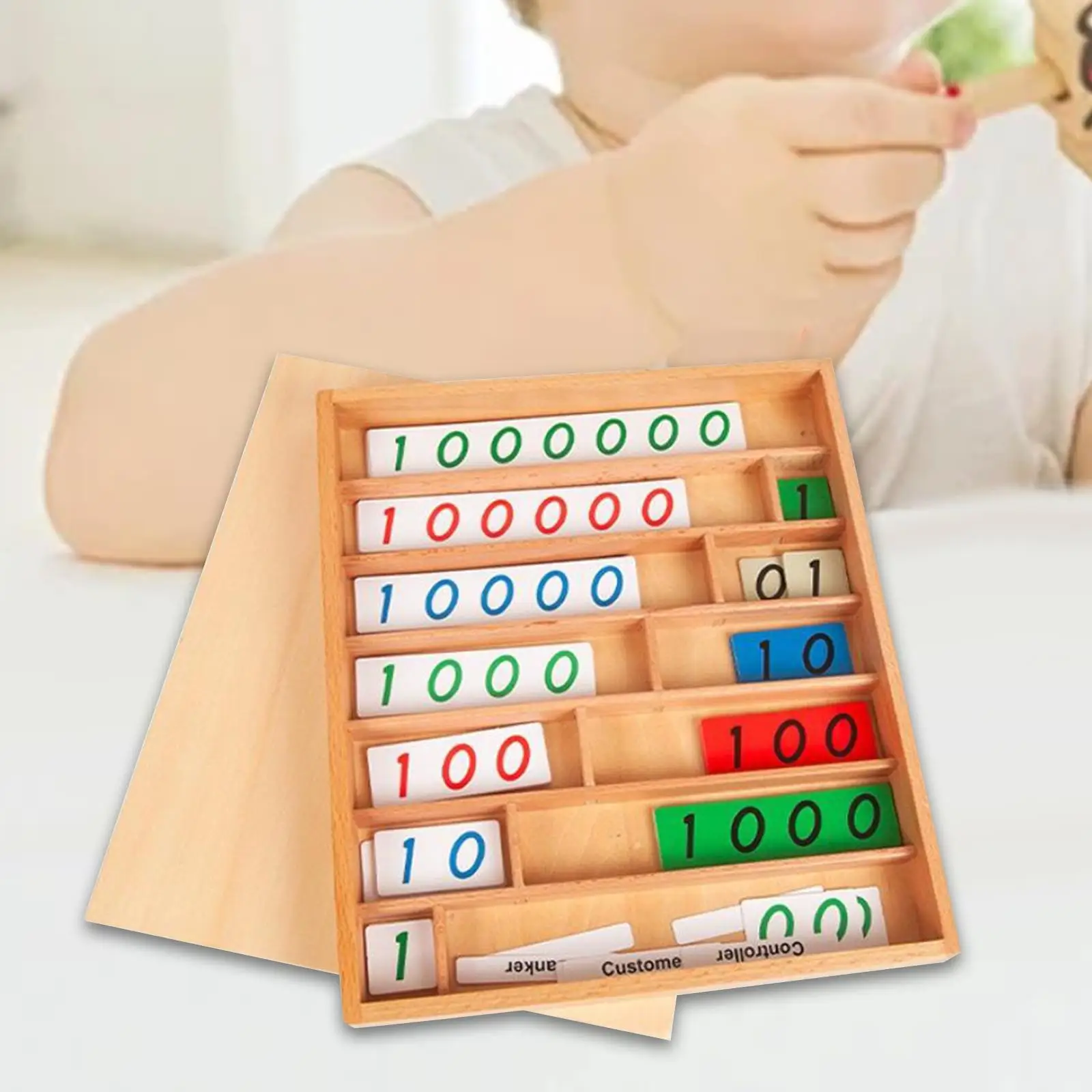 

Decimal Bank Game Wood Teaching Aids Decimal System Montessori Toy for Kids