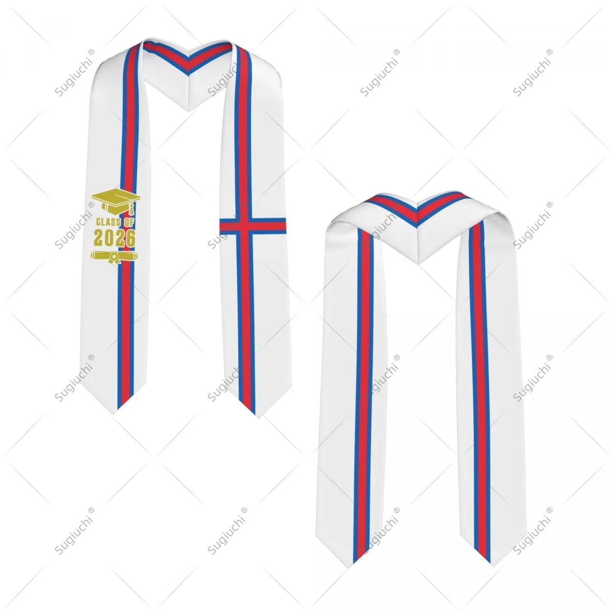 

Faroe Islands Flag Class Of 2026 Graduation Stole Sash Scarf For International Students Proud Ceremony Adult Unisex