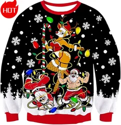 3D Xmas Printed Sweatshirts Mens Ugly Christmas Sweater Funny Fashion New In Sweaters Ugly Sweaters Christmas Jumper Men Clothes