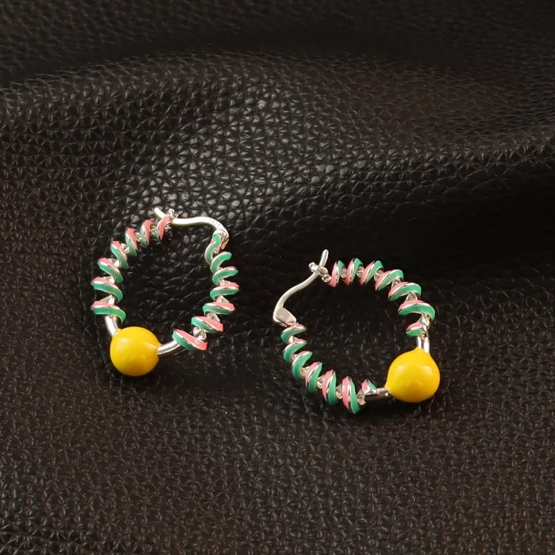 

Star Same Color Circle Time Hoop Earring Dopamine Earrings Rotating Line Classic Jewelry for Women Luxury Designer Jewelry