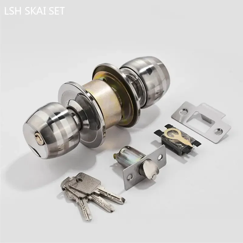 

Modern Stainless Steel Spherical Lock Bathroom Door Lock Indoor Universal Type Wooden Door Handle Lockset Household Hardware