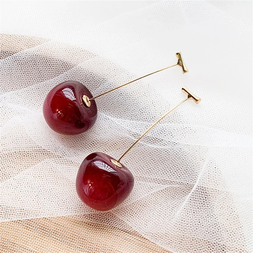 Accessories for Women Red Cherry Earrings for Women Fruit Statement Dangle Earring Wedding Party Korean Jewelry Gift Mujer