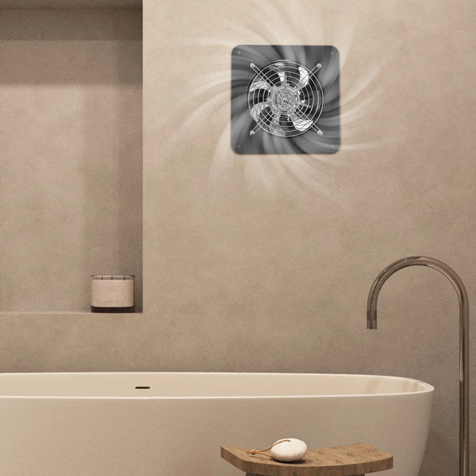 Ventilatore di scarico da parete da 7 pollici per cucina, bagno, estrattore in metallo per ventilazione della finestra del garage dell'ufficio