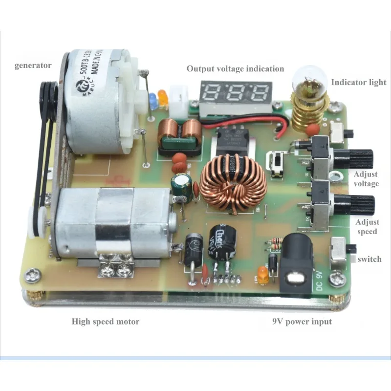 Energy conservation of AC generator small production technological invention student hand cranked power generation model