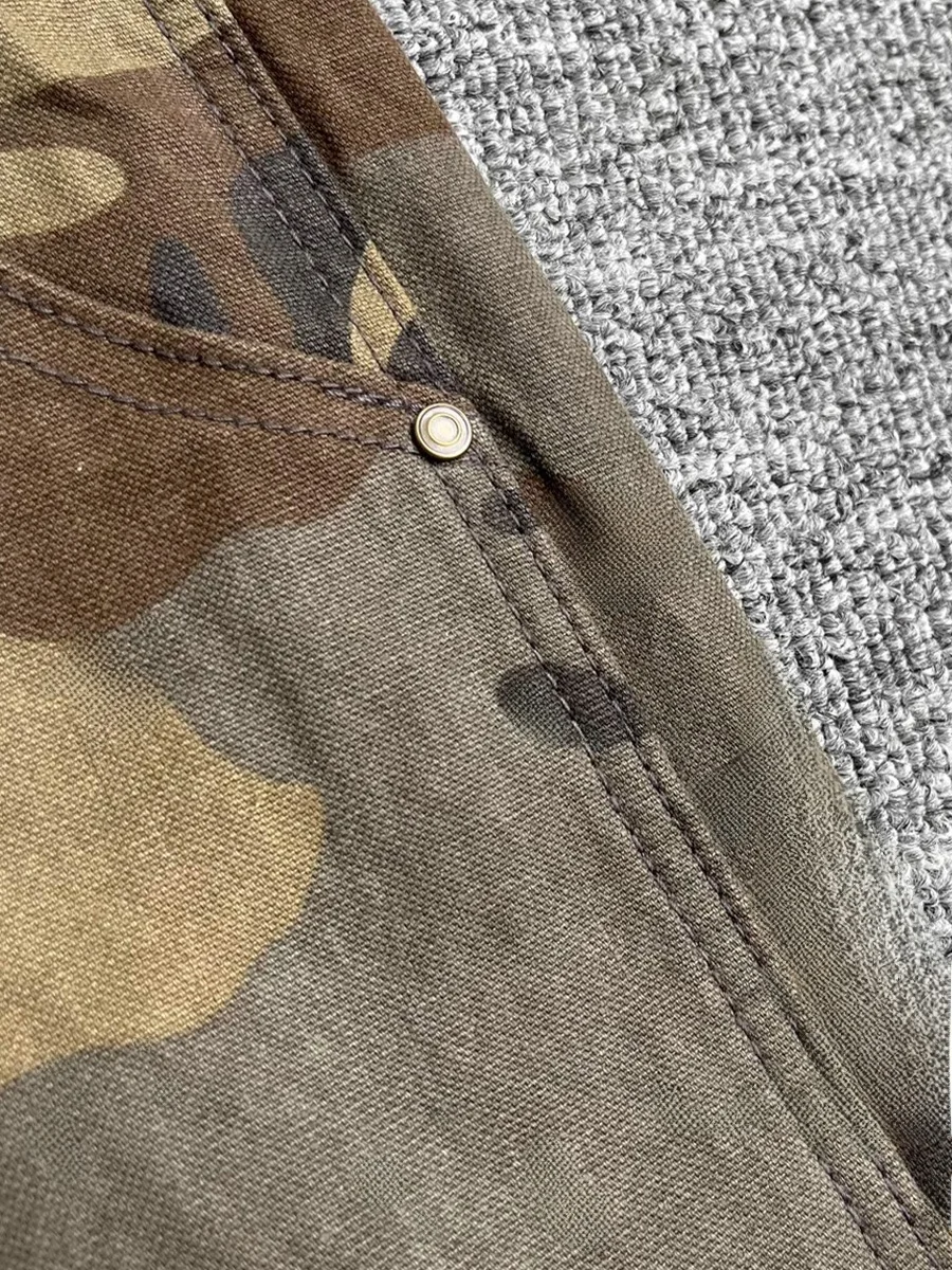 MUSONMU الأمريكية الرجعية تسجيل التمويه سراويل تقليدية الرجال ربيع الخريف فضفاضة مستقيم الساق Waed عمال بنطلون #3